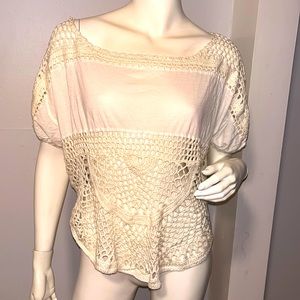 Boutique- off white crochet top